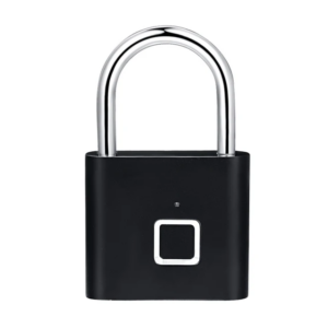 Black-silver-Keyless-USB-Rechargeable-Door-Lock-Fingerprint-Smart-Padlock-Quick-Unlock-Zinc-Metal-Self